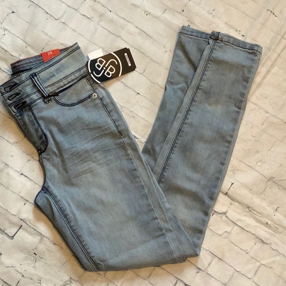 Juniors size 3 blue denim jeans Boom Boom light wash high rise skinny NWT